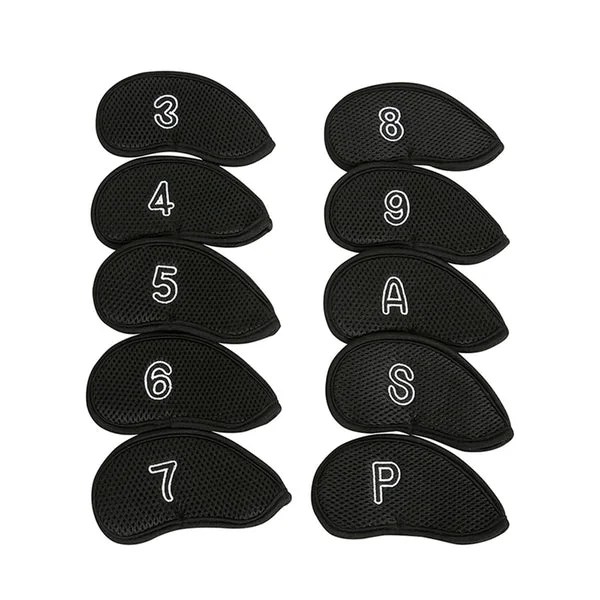 Elite Maxbell 10Pcs Meshy Golf Iron Head Covers Lightweight Embroidered Club Label Premium Expertly Made