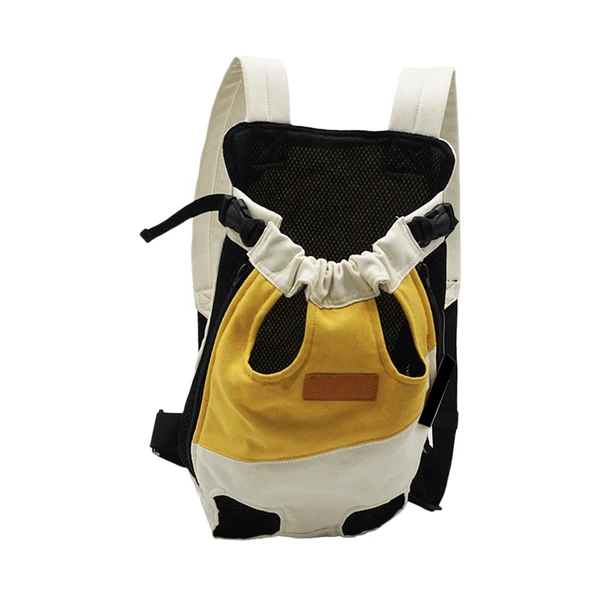 Fast Maxbell Pet Cat Carrier Backpack Chest Bag with Shoulder Strap Adjustable for Hiking S White Yellow First-Class