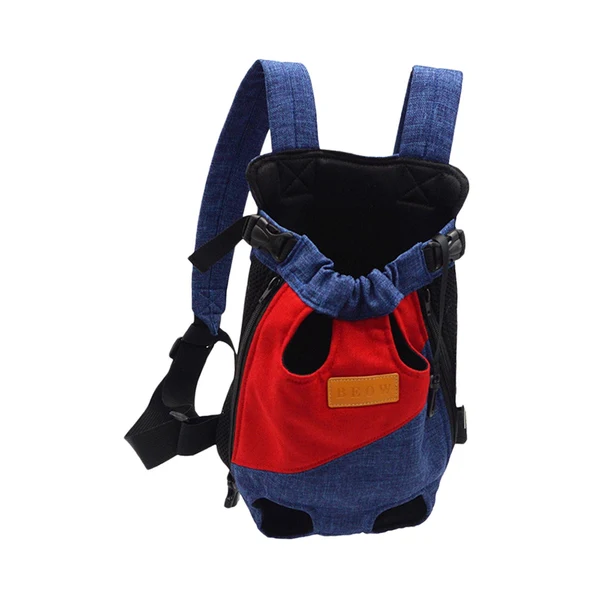 Optimized Maxbell Pet Cat Carrier Backpack Chest Bag with Shoulder Strap Adjustable for Hiking M Blue Red Prestigious