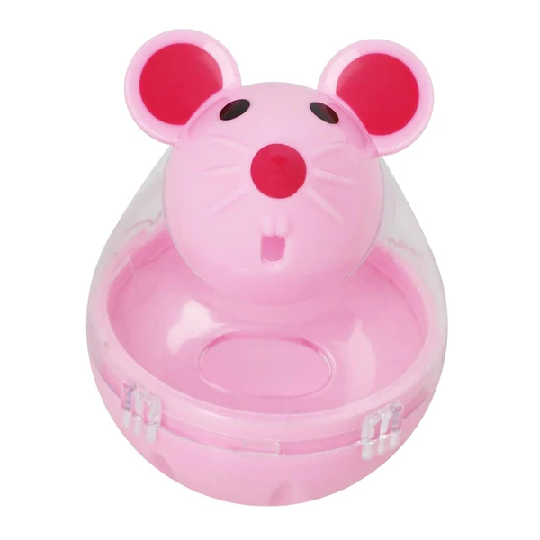 Smooth Maxbell Cat Food Ball Mouse Shape Cat Food Dispensing Ball Cat Leaking Food Ball Pink Recyclable