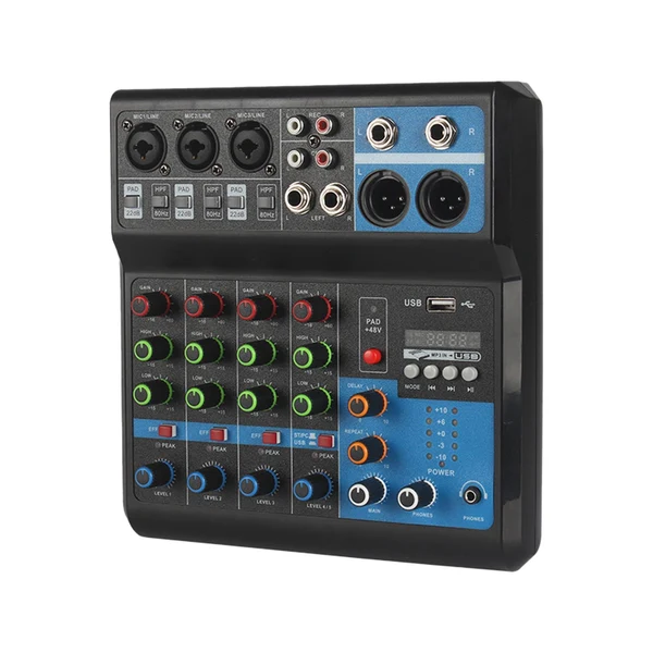Next-Generation Maxbell DJ Mixer Board 5 Channel Portable Digital Mixer US Plug for Studio Recording Versatile
