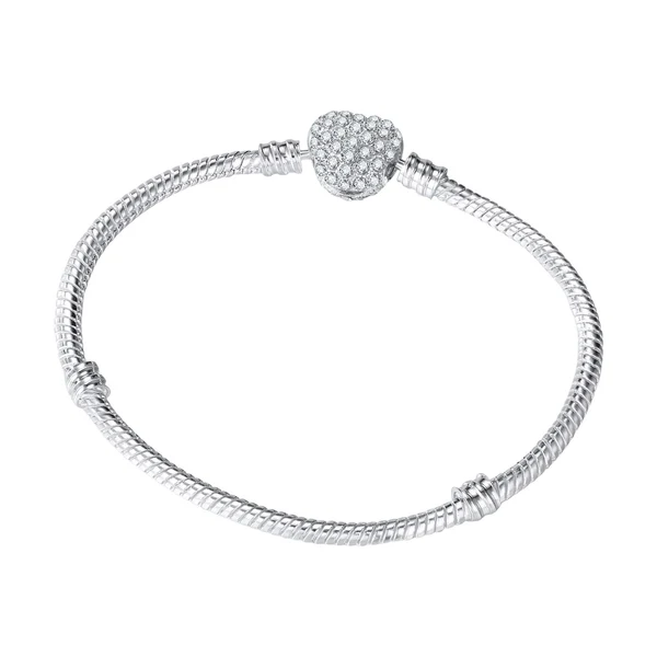 Professional Maxbell Snake Chain Charm Bracelet with heart Clasp Jewelry for Women Gifts 19cm Official