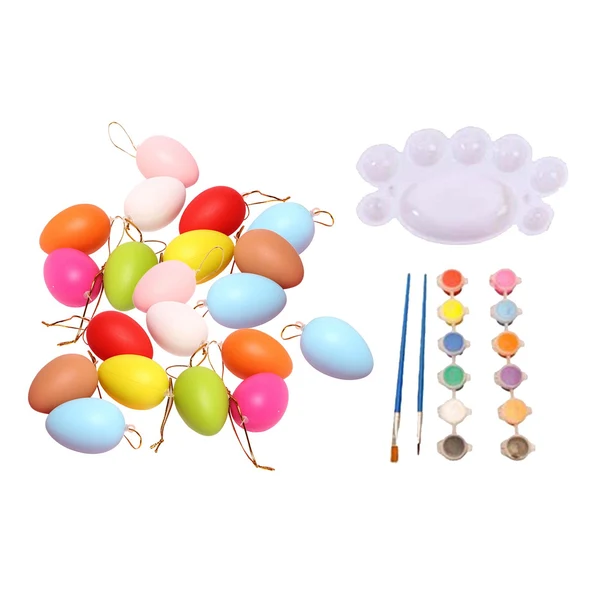 Smooth Maxbell 20 Pieces White Easter Eggs Painting Fake Easter Eggs Drawing Paintable Toys Colorful Solid