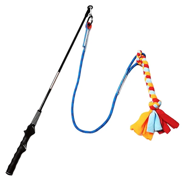 Durable Maxbell Flirt Pole for Dogs with Fleece Rope Tether Large Breed for Training Chasing Official
