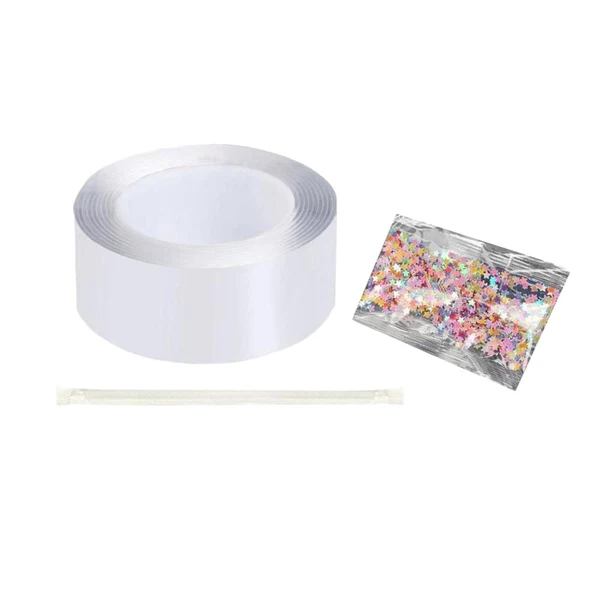 Elegant Maxbell Clear Double Sided Tape Reusable for Blowing Bubble Picture Decoration 300cm Fast