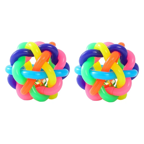 Genuine Maxbell 2Pcs Nobbly Wobbly Rubber Balls Chewing Exercise Kitten Interactive Dog Toys 9cm Elite