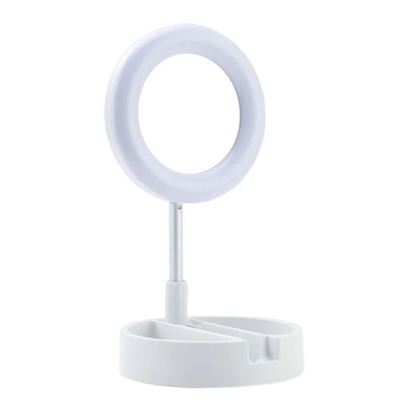 Contemporary Maxbell light with Phone Holder Makeup Mirror USB for Live Stream Table White Unique