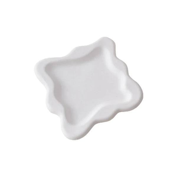 Dependable Maxbell Plaster Jewelry Organizer Dish Home Decor Square for Cosmetics Bracelets Pure White Square Consistent