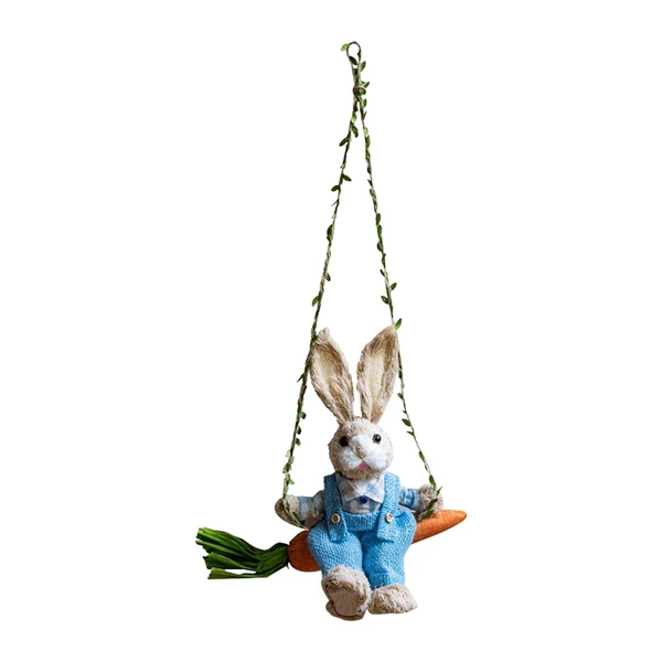 Official Maxbell Easter Bunny Pendant Rustic Swing Rabbit Hanging Ornament for Bedroom Office Male Responsible