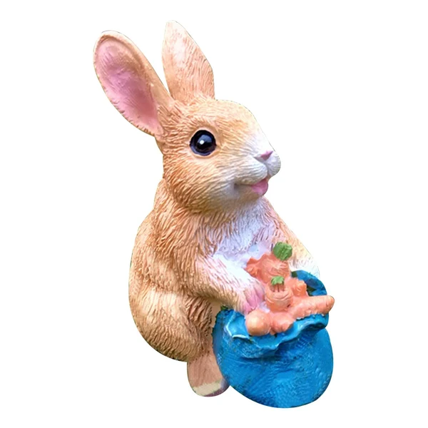 Sophisticated Maxbell Cute Rabbit Statue Resin Crafts Easter Bunny Figurines for Desk Decoration 7.5cmx5cmx10cm Excellent