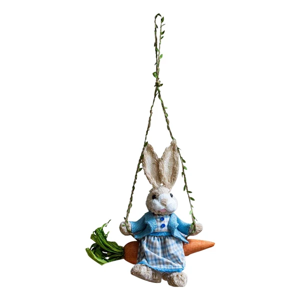 Exceptional Maxbell Easter Bunny Pendant Rustic Swing Rabbit Hanging Ornament for Bedroom Office Female Original Design