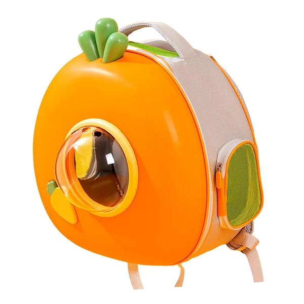 Minimalist Maxbell Cute Carrot Cat Carrier Backpack for Cat Small Dog Back Pocket Portable Natural