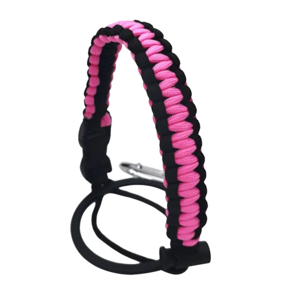 Detailed Maxbell Wide Mouth Bottle Paracord Handle Cord Braided Rope 12 18 21 24 32 40 64oz Black and Pink Minimalist