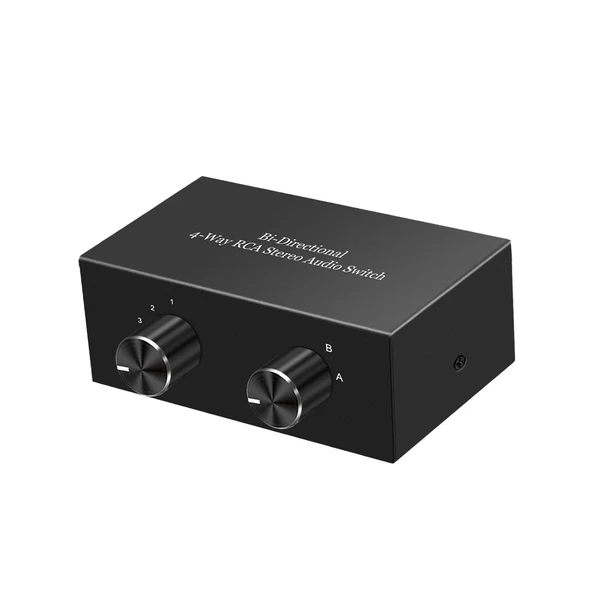 First-Class Maxbell Bi Directional 4 Way RCA Stereo Audio Switch Sound Receiver for Theater Proven