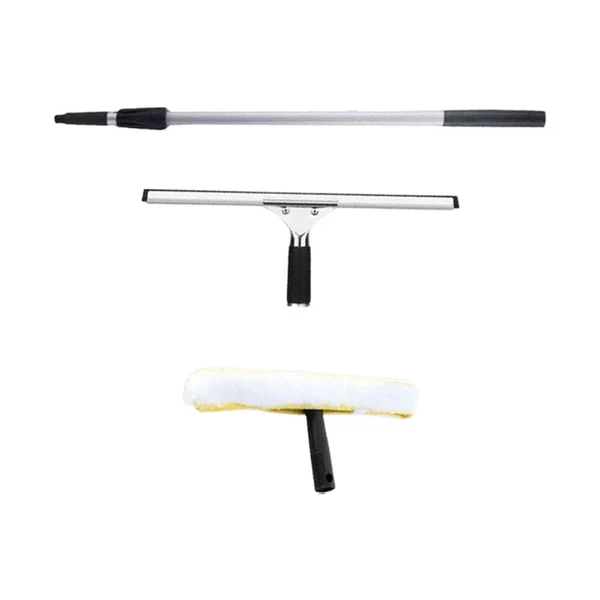 Effective Maxbell Telescopic Rod Window Squeegee Long Handle Scrubber for Shower Door Wall Home Without Accs 1.2m High-End