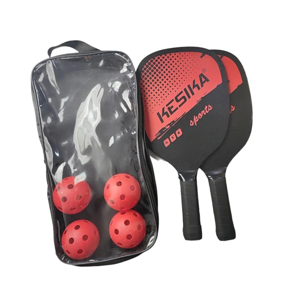 Detailed Maxbell Pickleball Paddles Set Rackets Wood with 4 Balls Carry Bag for Adults Women Red Fashionable