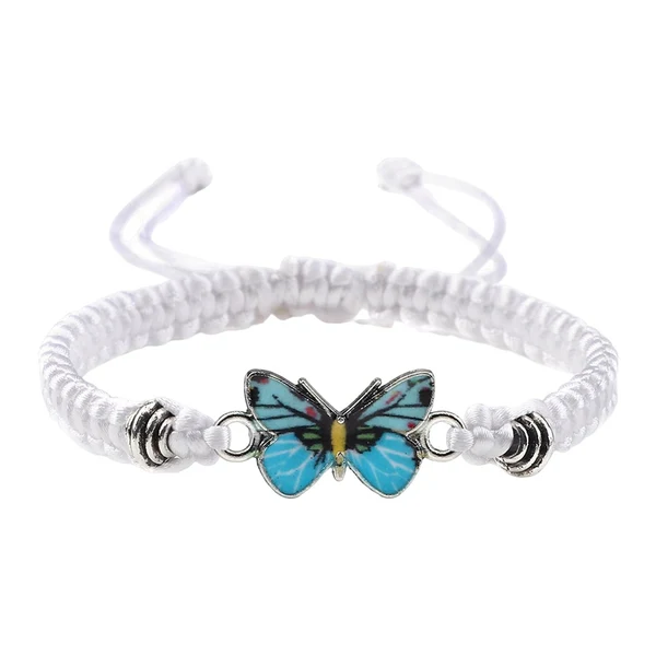 Modern Maxbell Strand Braided Butterfly Charm String Bracelet Casual for Women Men White Dependable