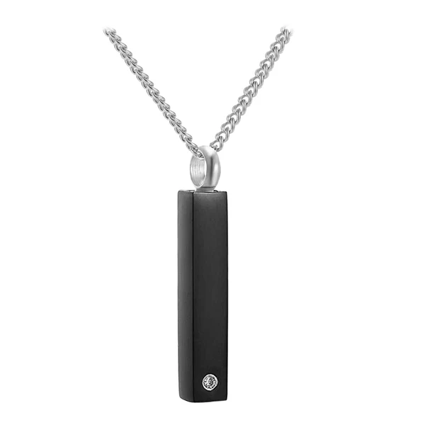 Healthy Maxbell Cremation Urn Necklace Sealing Inlaid Rhinestone Container for Pet Ash Black Easy-to-Use