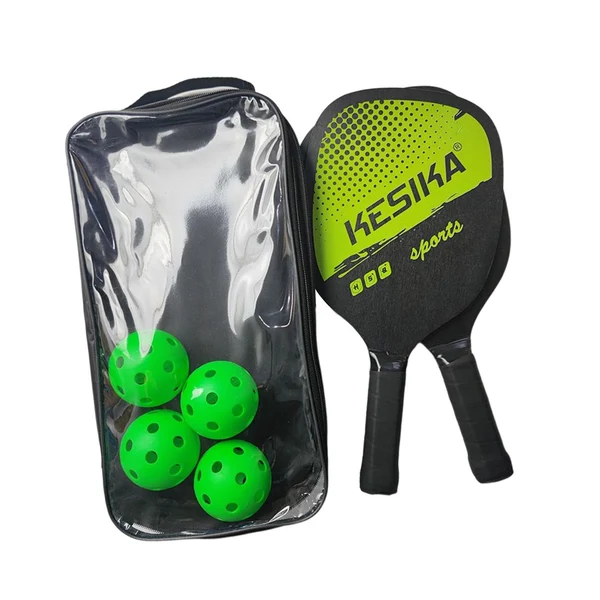 Superior Maxbell Pickleball Paddles Set Rackets Wood with 4 Balls Carry Bag for Adults Women Green Effective