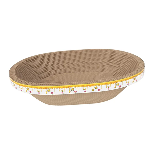 Flexible Maxbell Cat Scratcher Lounge Sleeping Board Crafts Furniture Protective Pet Supplies Oval Length 51cm Official