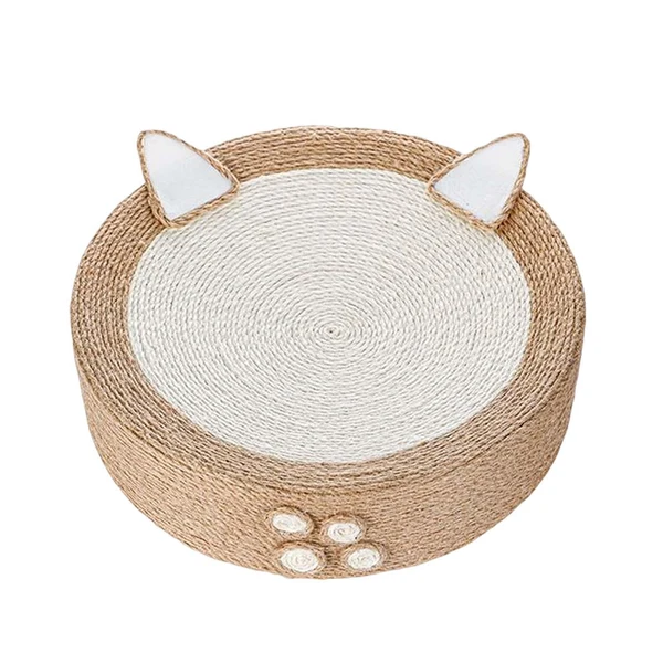 Relaxed Maxbell Cat Scratching Pad Lounge Round Sisal Mat for Cats to Grind Paws Toys Sturdy Cat Minimalist