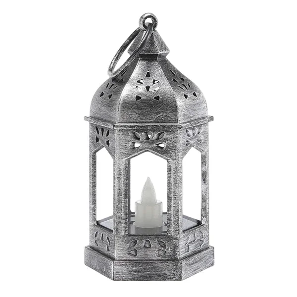 Green Maxbell Vintage Style Electronic Candle Lantern Wind Lamp Decorative for Garden Argent Solid