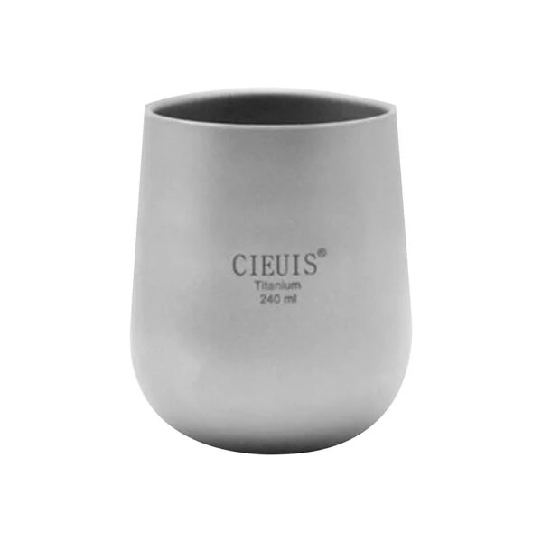 Relaxed Maxbell Camping Water Mug Double Wall Titanium Cup for Outdoor Backpacking Travel 240ML Traditional