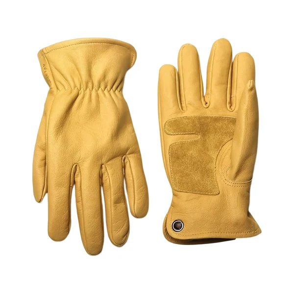 Casual Maxbell PU Leather Work Gloves Tool Anti Scald for Driver Construction Gardening M Green