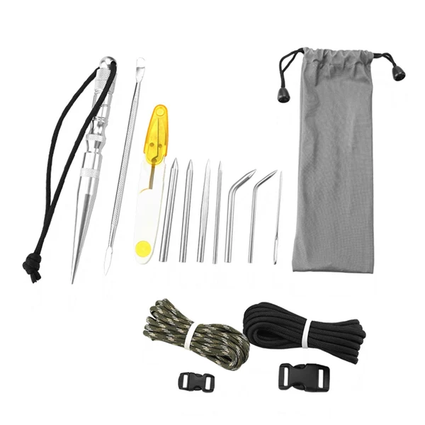 Trendy Maxbell 15x Fid Needles for Paracord Work Stainless Steel Paracord Stitching Set Argent High-Performance