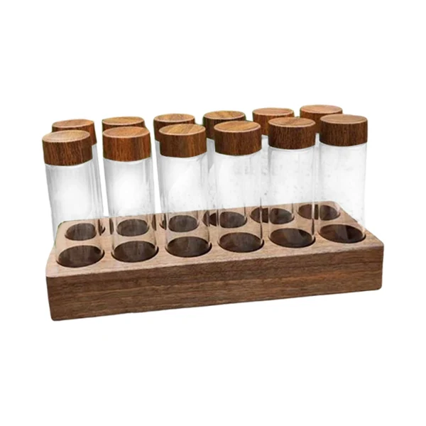 Reliable Maxbell Coffee Beans Jar with Shelf Food Storage for Coffee Shop Pantry Countertop 12 Hole Brown Versatile