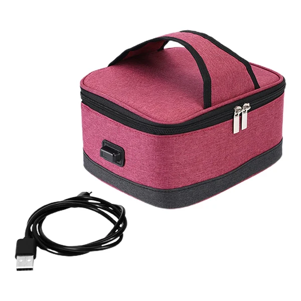 World-Class Maxbell USB Lunch Box Electric Thermal Bag Food Warmer for Car Cooking Working Red Easy-to-Use