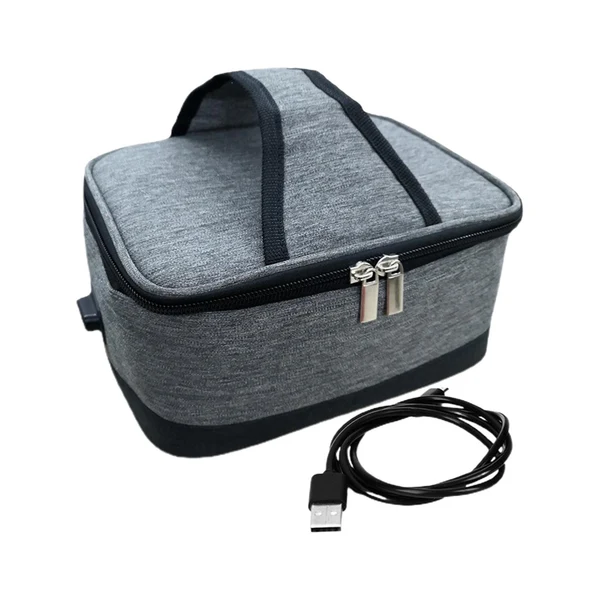 Eco-Friendly Maxbell USB Lunch Box Electric Thermal Bag Food Warmer for Car Cooking Working Gray Soft