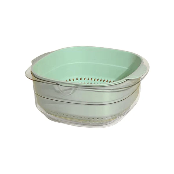 Professional Maxbell Multi Use Kitchen Fruit Drain Basket Vegetables Washing Bowl Kitchen Gadget light green Minimalist