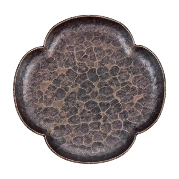 Specialty Maxbell Rustic Tea Coaster Traditional Place Mat Decoration Drinks Cup Tray Brass Four Sides Bronze High-Grade