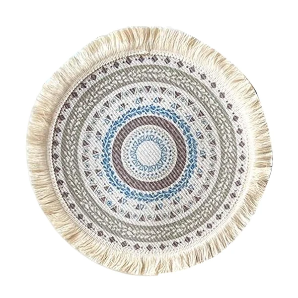 Premium Material Maxbell Round Placemat 33cm Handmade Woven Tassel Boho Woven for Table Kitchen Decor Style D Advanced