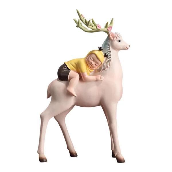 Professional Maxbell Deer Figurine Desktop Decoration Ornament Gift for Living Room Home Next-Generation