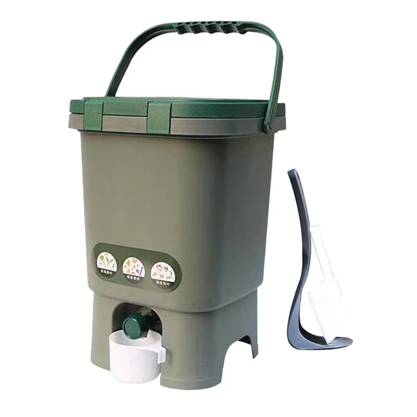 Functional Maxbell Compost Bin Portable with Lid Large Capacity for Orchard Backyard Household Trendy