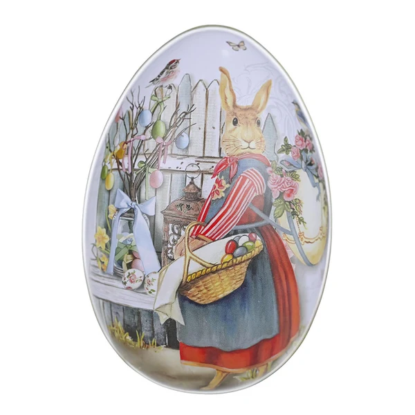 Smooth Maxbell Bunny Printing Easter Eggs Shaped Candy Box Delicate Metal Eggshell Colorful Style C Fine Crafted