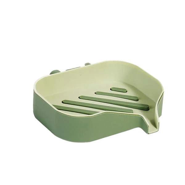 Optimized Maxbell Bar Soap Holder with Soap Tray Wall Mount Sturdy Punching Size 13x9x3cm Green Detailed