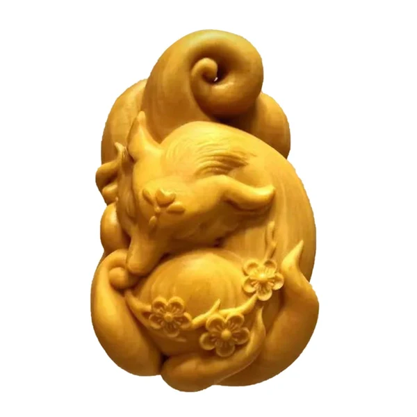 Smooth Maxbell Mini Wood Carving Figurine Auto Interior Decoration Art Craft Sculpture Style B Reusable