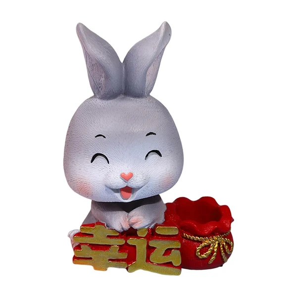 Fast Maxbell New Year Sculpture Living Room Desktop Treasure Bag Resin Statue Figurine Squint 7x11cm Long-Lasting