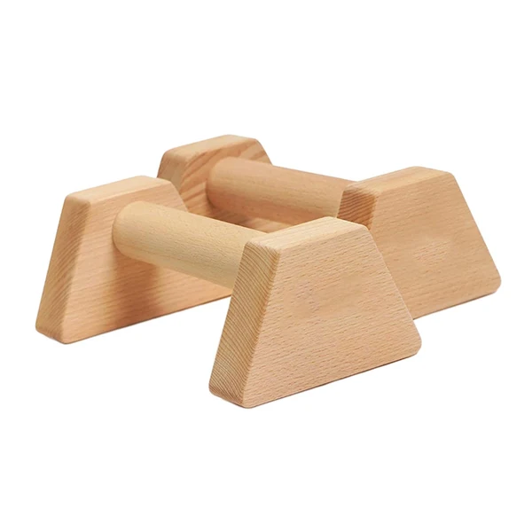 High-Grade Maxbell Heavy Duty Wooden Parallettes Push up Bars for Gymnastics Exercise Training Premium