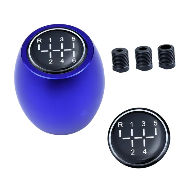 Eco-Friendly Maxbell Manual Gear Shift Knob Direct Replaces with 8mm 10mm 12mm Adapters Metal Blue Secure