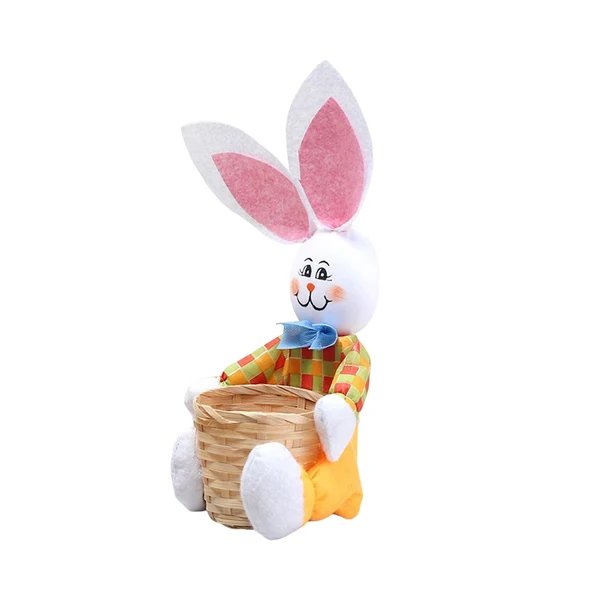 Durable Maxbell Funny Easter Rabbit Basket Eggs Candy Gift Basket Crafts Decoration Home Yellow Pants Top-Quality