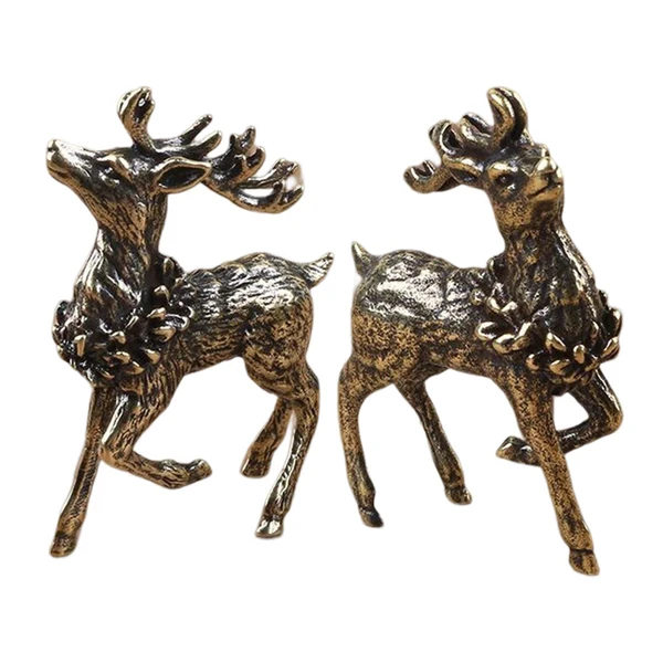 Superior Maxbell Brass Reindeer Statue Sculpture Ornament for Living Room Desk Bookshelf 1 Pair Smart