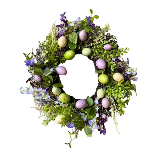 High-End Maxbell 35cm Flower Wreath Hanging Easter Eggs Wreath for Living Room Holidays Refined