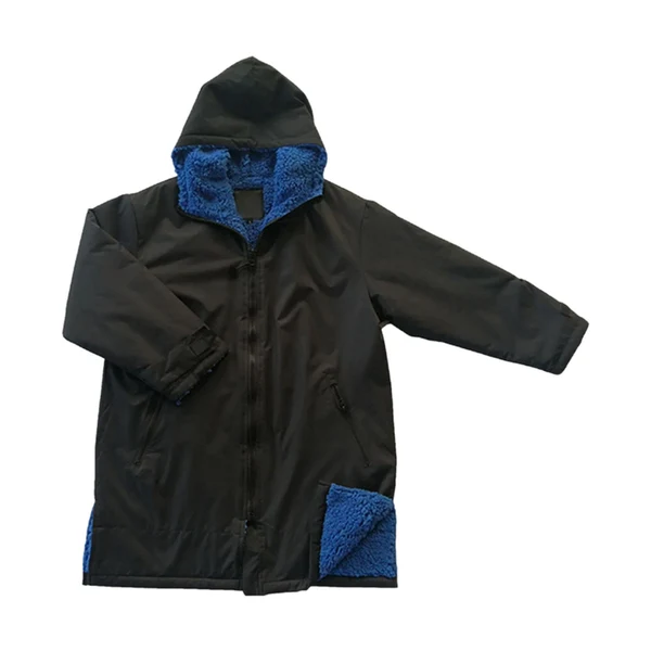 Fine Maxbell Hooded Kids Changing Robe Jacket Suit Outwear Warm Rain Coat Surf Swim Parka Blue Black Casual