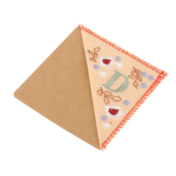 Consistent Maxbell Flower Letter Embroidery Bookmark Book Marker Clip Page Stitched Corner Spring D Soft