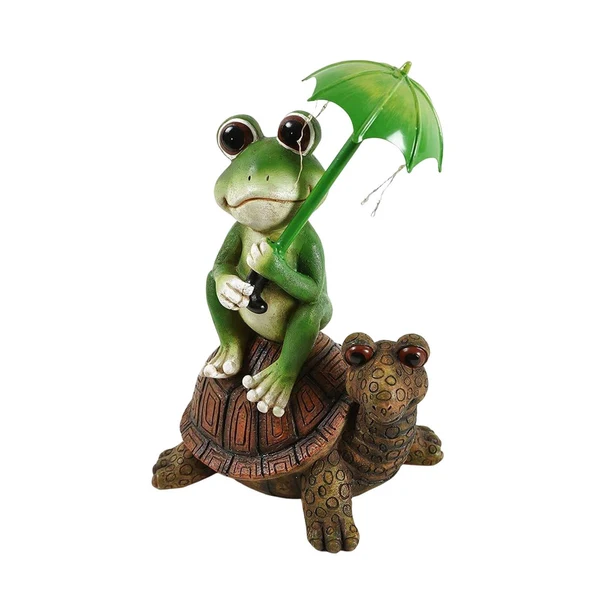 Effective Maxbell Outdoor Resin Frog and Turtle Sculptures Solar Lights Ornaments Hand Painted Fast