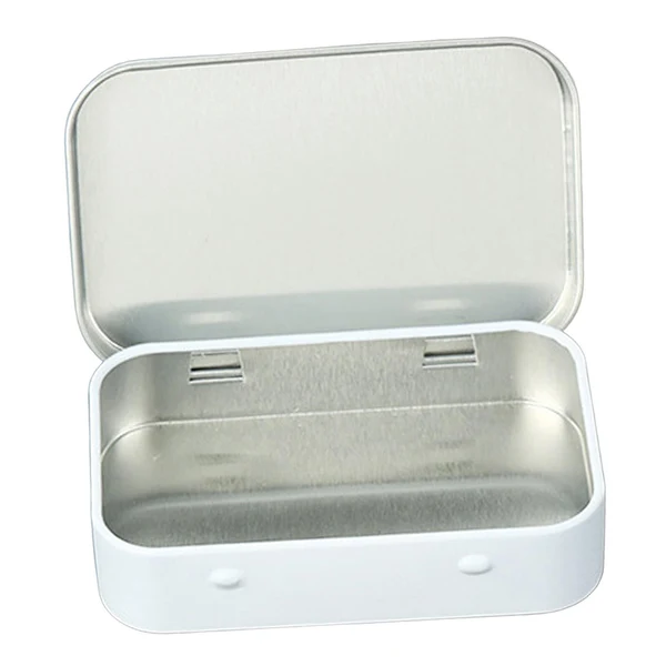 Relaxed Maxbell Card Storage Box Iron Fittings Container Empty for Jewelry Gadget White with Hinge Modern